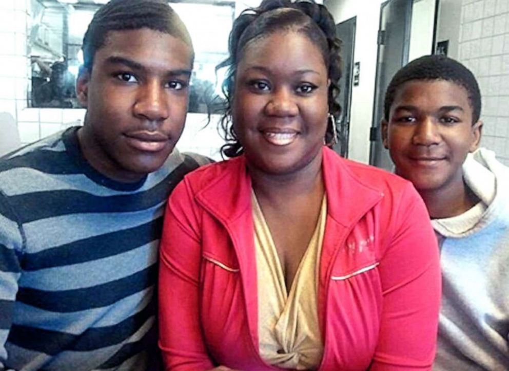 PHOTO: Sybrina Fulton with her sons, Trayvon Martin (left) and Jahvaris Fulton (right).
