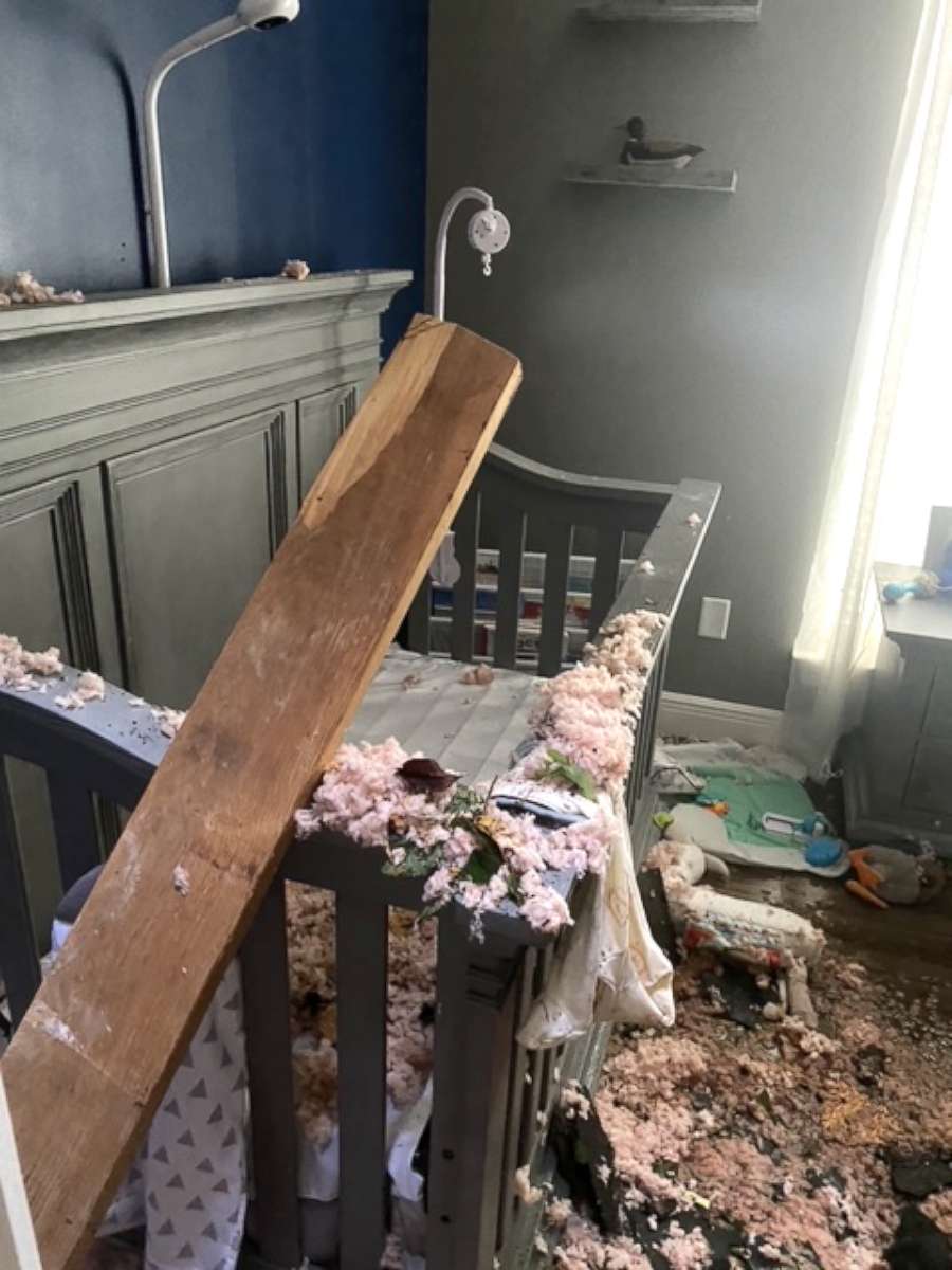 PHOTO: A tree fell through the roof of Kale and Courtney Buchholtz's Louisiana home, landing in the room of their 5-month old son.