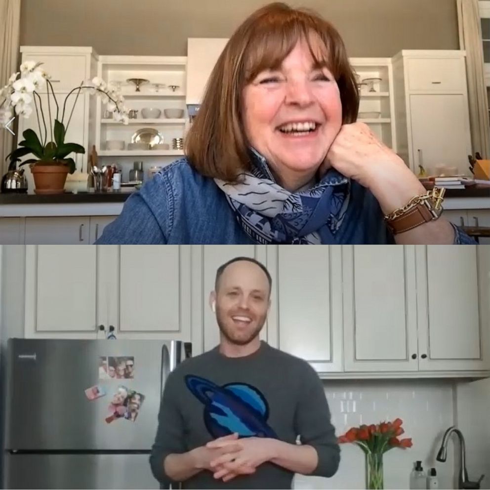 PHOTO: Ina Garten above on a Zoom call with Trent Pheifer.
