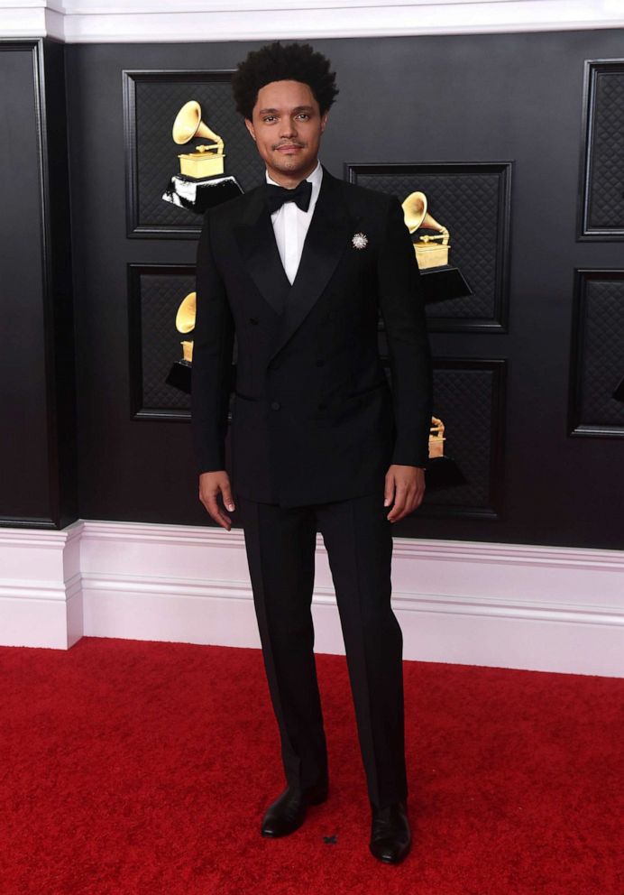 PHOTO: Trevor Noah arrives at the 63rd annual Grammy Awards at the Los Angeles Convention Center, March 14, 2021.