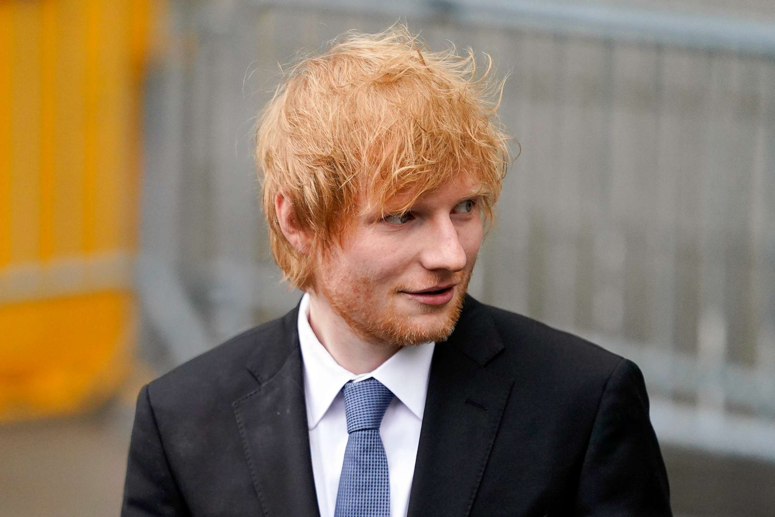 PHOTO: FILE - Recording artist Ed Sheeran departs after speaking to the media outside New York Federal Court, May 4, 2023, in New York.