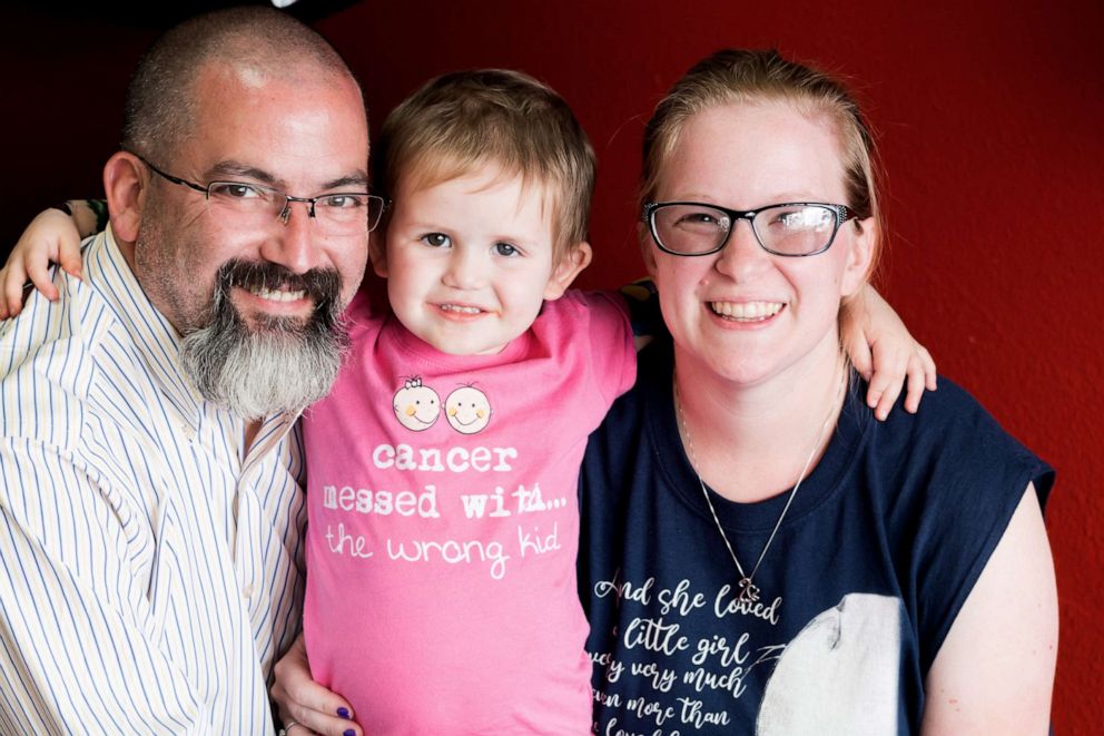 PHOTO: Trinity D'Autorio, 3, is seen in a recent photo with her parents, Skyla and Lou D'Autorio of Tampa, Fla. 
