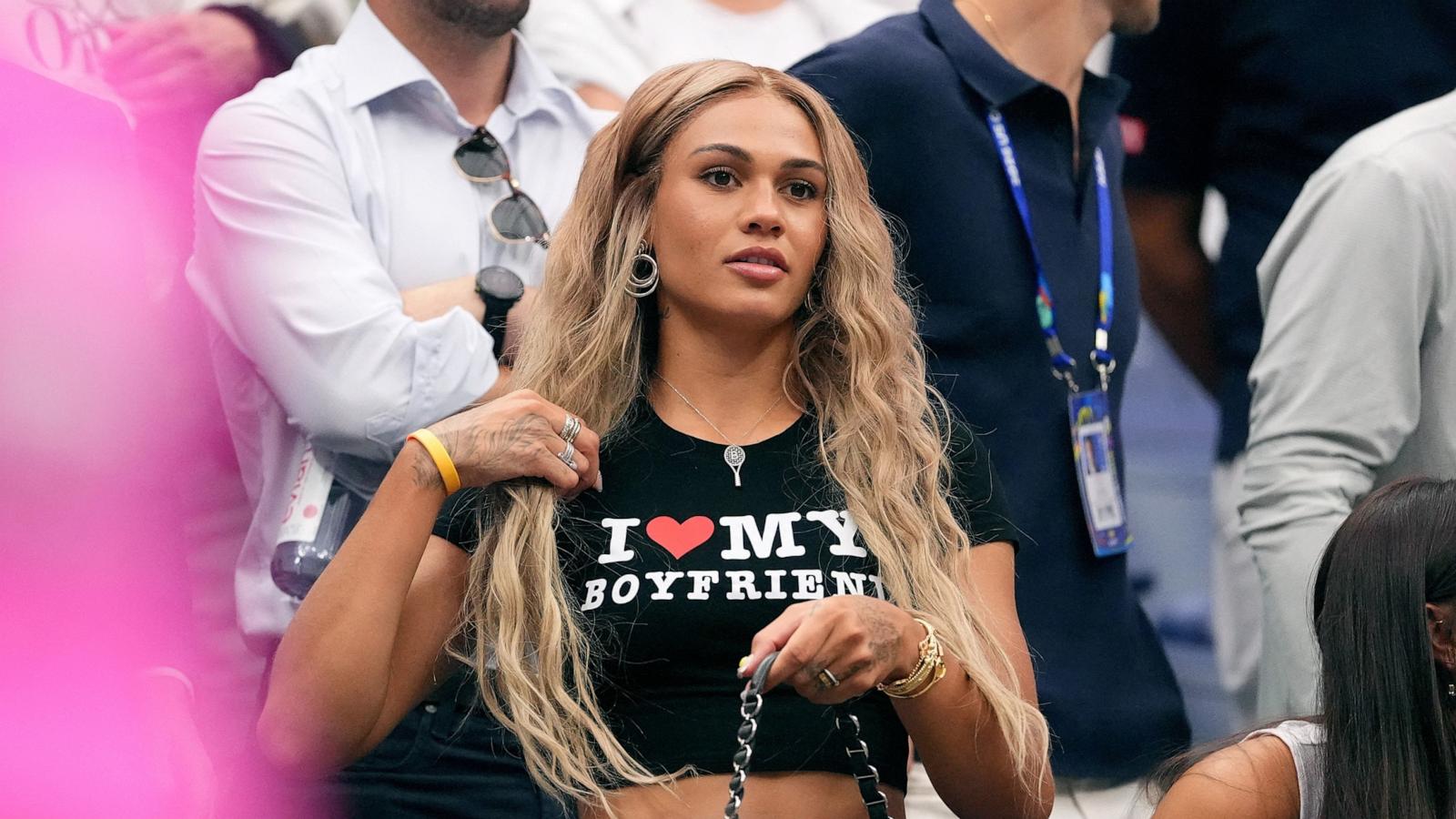 PHOTO: Trinity Rodman, girlfriend of Ben Shelton, watches his second-round match against Poland's Hubert Hurkacz during the US Open in Flushing, Queens, Sept. 2, 2026.