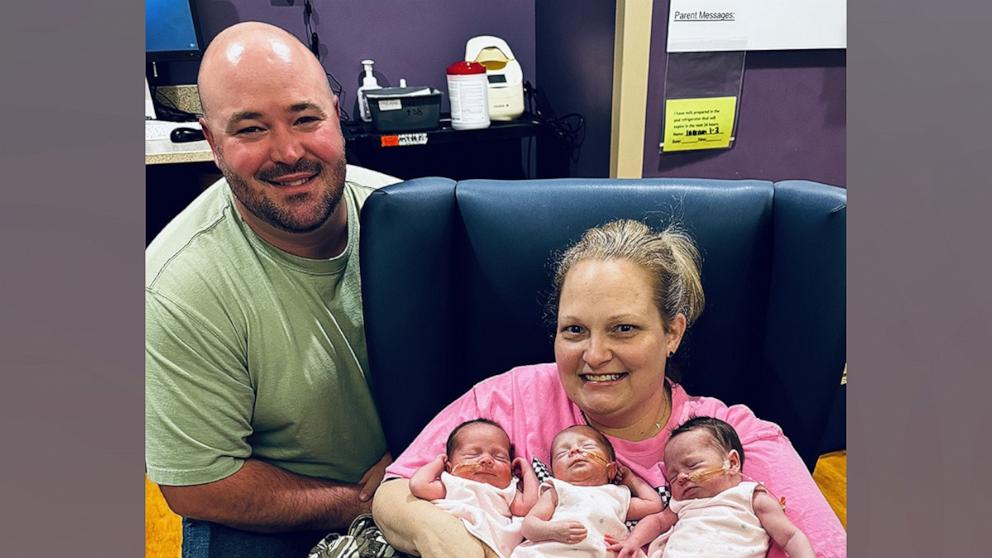 PHOTO: Brittany Ingram learned she was pregnant with identical triplets in August 2024. She and her husband, Josh Ingram, welcomed their three daughters on February 4, 2025.