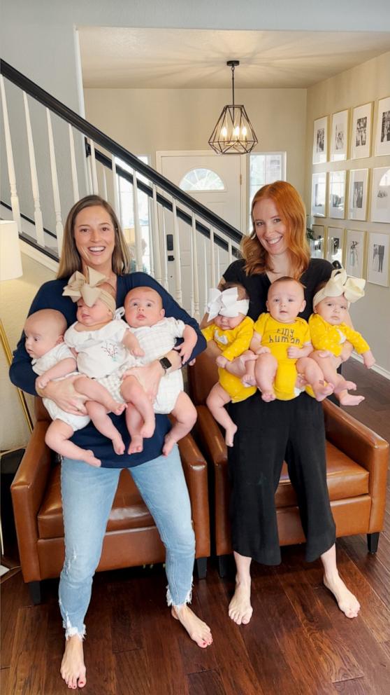 VIDEO: Moms who gave birth to triplets 1 day apart become best friends