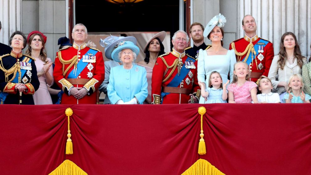 PHOTO: The Royal family watch the Trooping The Colour on the balcony at Buckingham Palace, June 9, 2018, in London.