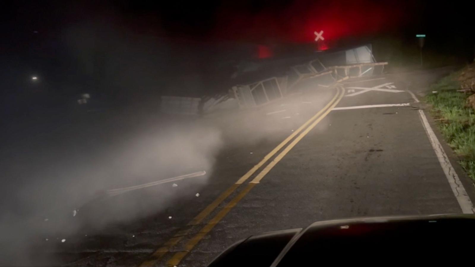 PHOTO: A tractor-trailer driver narrowly escaped a train collision in Georgia.