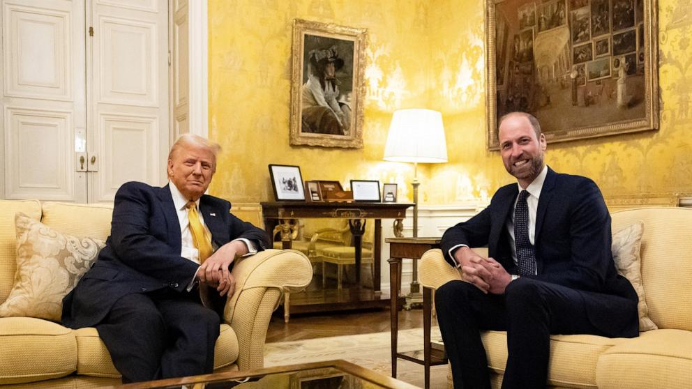 PHOTO: Donald Trump meets Britain's Prince William at the UK Ambassador's Residence in Paris