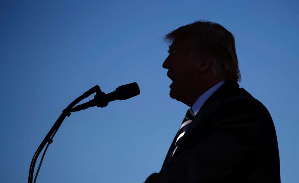 PHOTO: President Donald Trump speaks at campaign rally, Oct. 20, 2018, in Elko, Nev.