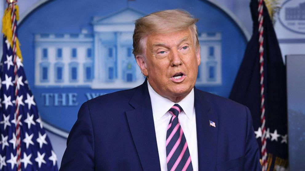 PHOTO: President Donald Trump holds a press conference in the Brady Press Briefing Room at the White House, Sept. 18, 2020, in Washington.