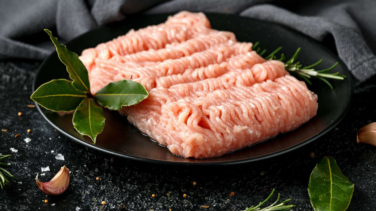 PHOTO: Raw Turkey breast fillets minced meat is seen in this undated stock photo.