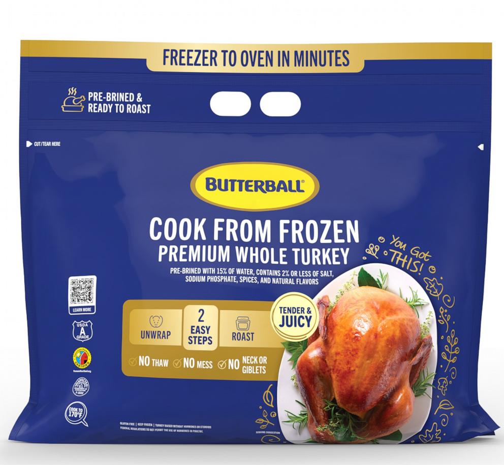 PHOTO: Butterball launched a new cook from frozen turkey ahead of Thanksgiving to help home cook save time by skipping days of prep and thawing.