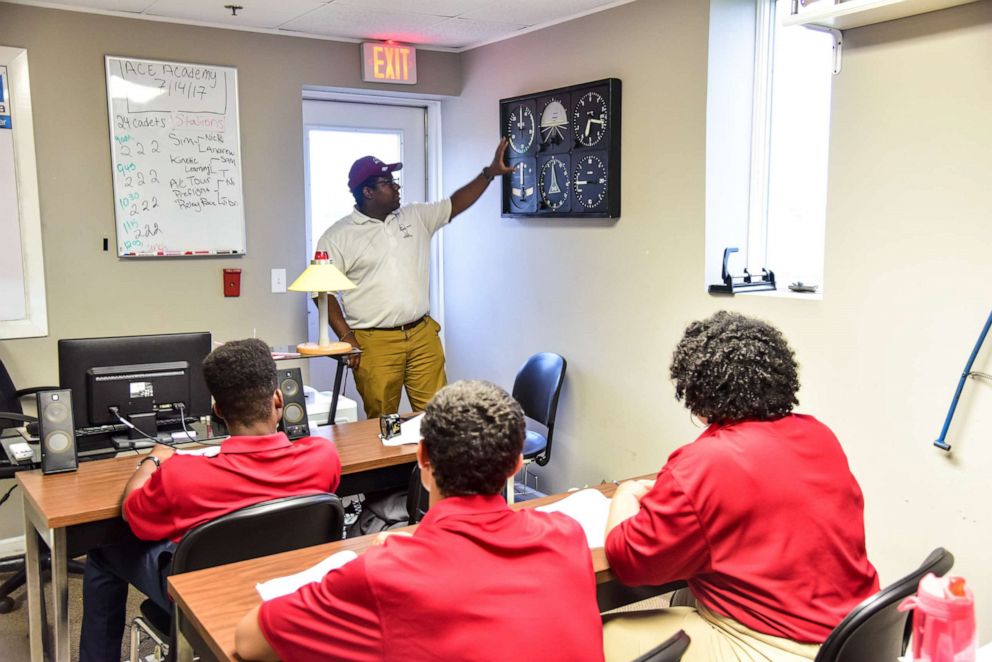 PHOTO: A graduate of the Tuskegee Next program, Kevin Lindsey, is pictured here now teaching at the program.