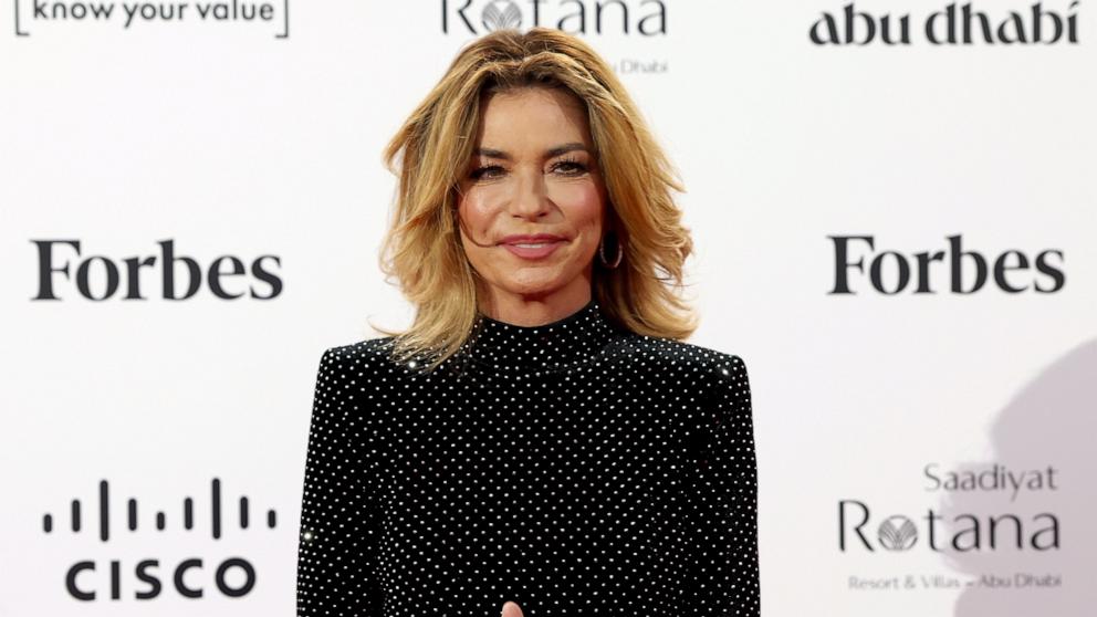 PHOTO: Shania Twain arrives during the Forbes 30/50 Summit International Women's Day Awards Gala 2024 on March 8, 2024 in Abu Dhabi, United Arab Emirates.