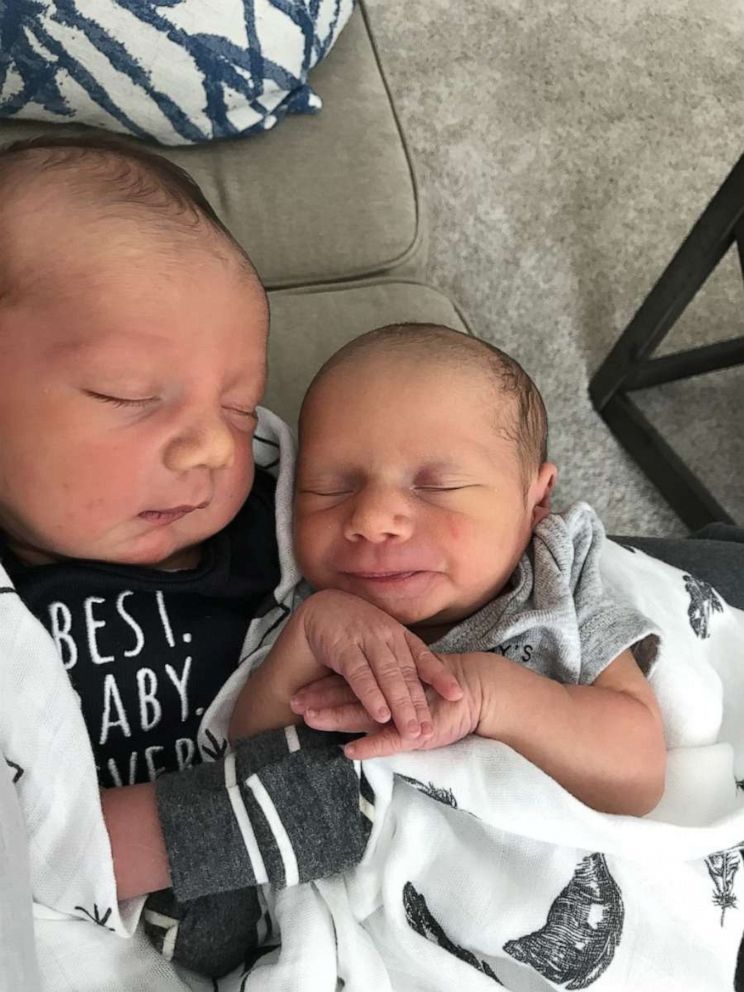 PHOTO: Rhett Bleisner arrived at 8:06 a.m. on June 7 weighing in at 7 pounds, 11 ounces. His sister, Rhenley, was born at 8:08 a.m. weighing in at 4 pounds, 13 ounces.