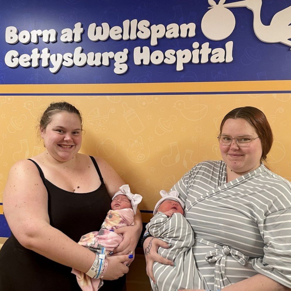 VIDEO: Twin sisters give birth on same day, hours apart