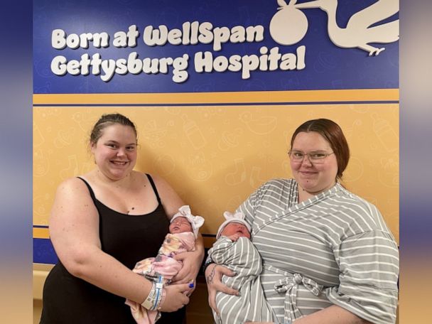 Twin sisters give birth to sons on same day in same hospital - Good Morning  America