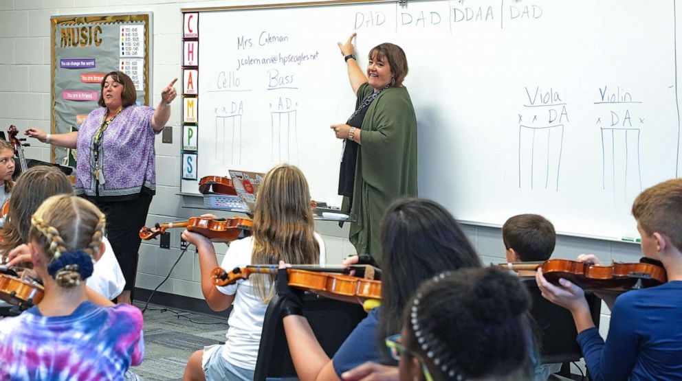 PHOTO: Both Bush and Lenhart say they love seeing their students connect with and respond to music, a passion they both have shared since they were young girls.