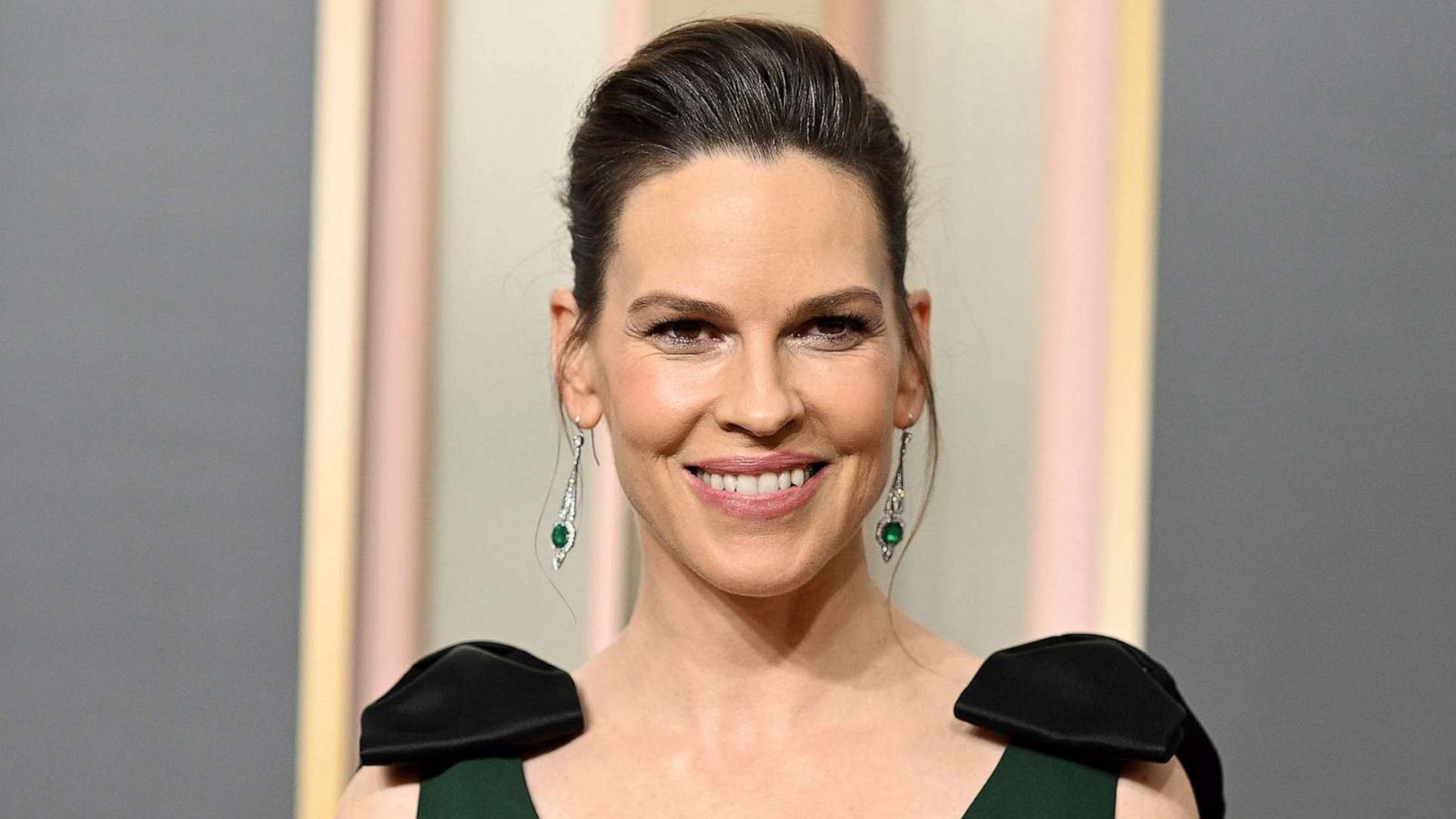 PHOTO: FILE - Hilary Swank at the 80th Annual Golden Globe Awards held at The Beverly Hilton, Jan. 10, 2023 in Beverly Hills, Calif.