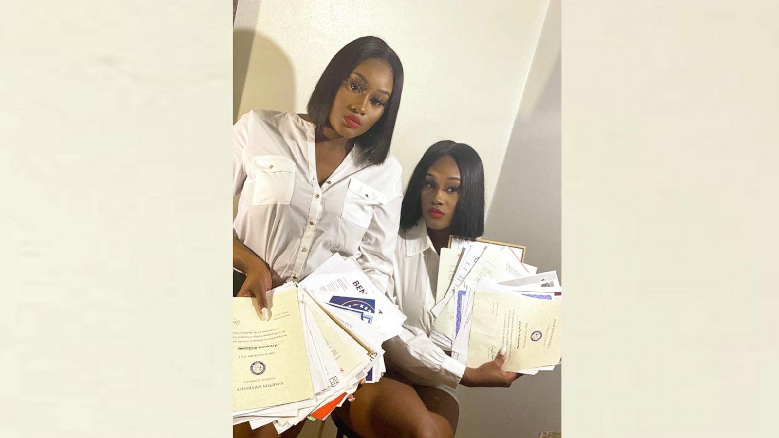 PHOTO: Twin sisters Arianna Williams (left) and Arielle Williams, 18, will graduate from Dr. Howard Fuller Collegiate Academy in Milwaukee, Wisconsin. They've been accepted to 38 colleges.