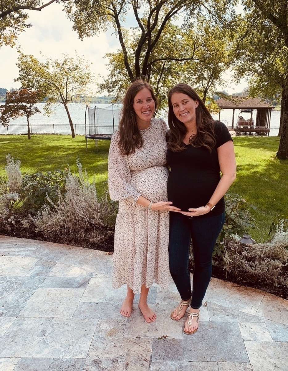 PHOTO: Twin sisters Amber Tramontana and Autum Shaw were in neighboring rooms at Fort Sanders Regional Medical Center in Knoxville, Tennessee, when they gave birth 90 minutes apart on Oct. 29.