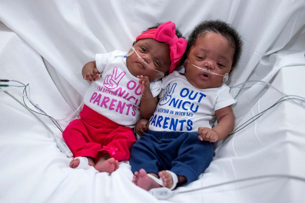 PHOTO: Twins Kimyah and DJ were born at just 22 weeks and one day in October 2022.