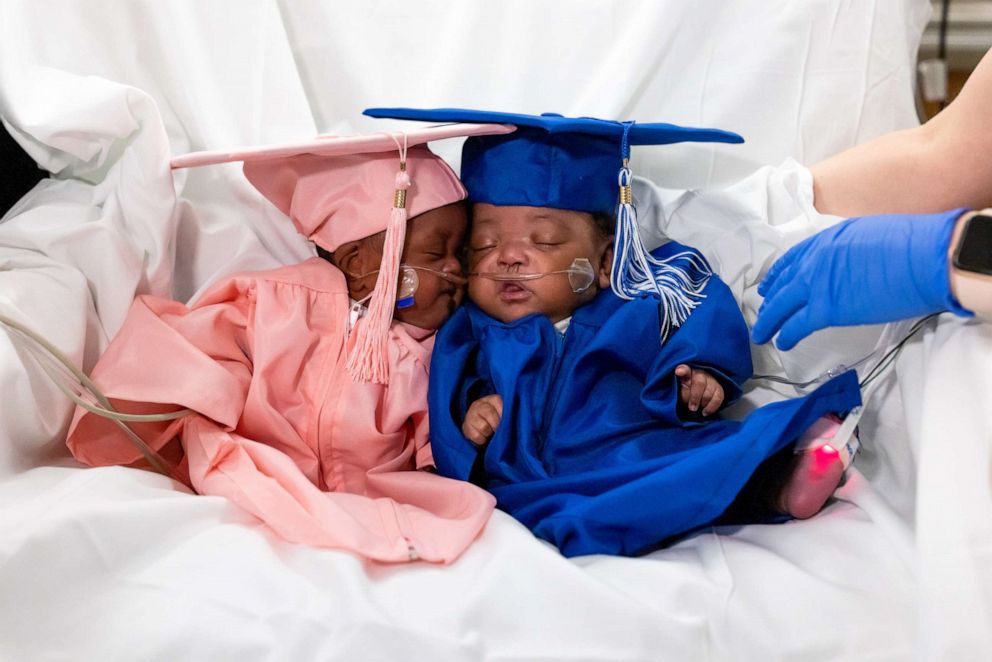 PHOTO: Twins Kimyah and DJ were able to go home after 138 days in the neonatal intensive care unit.