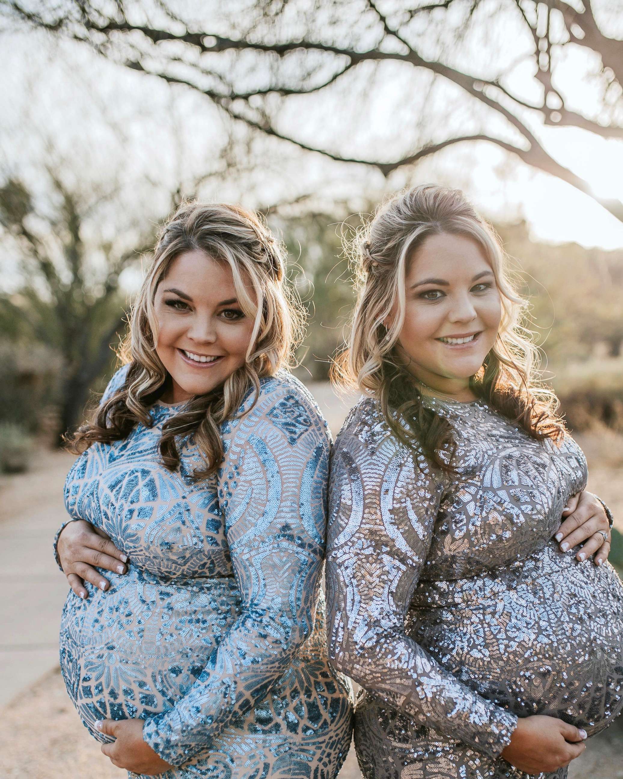 PHOTO: Jalynne Crawford and Janelle Leopoldo pregnant with their sons.