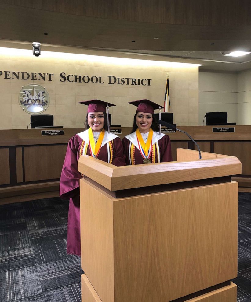 PHOTO: A set of twins, Judith and Janette Briseño, 17, have been named valedictorian and salutatorian of Mesquite High School's graduating class of 2020 in Texas. Judith and Janette will both attend Texas A&M University. They hope for careers in medicine.