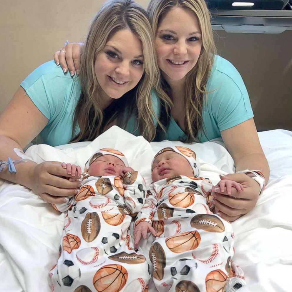 VIDEO: Twin sisters give birth to sons on same day in same hospital