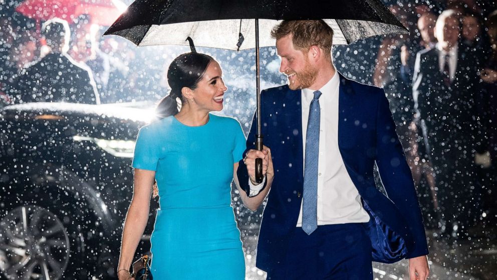 PHOTO: Prince Harry and Meghan, Duchess of Sussex, attend and event at Mansion House, March 5, 2020, in London.