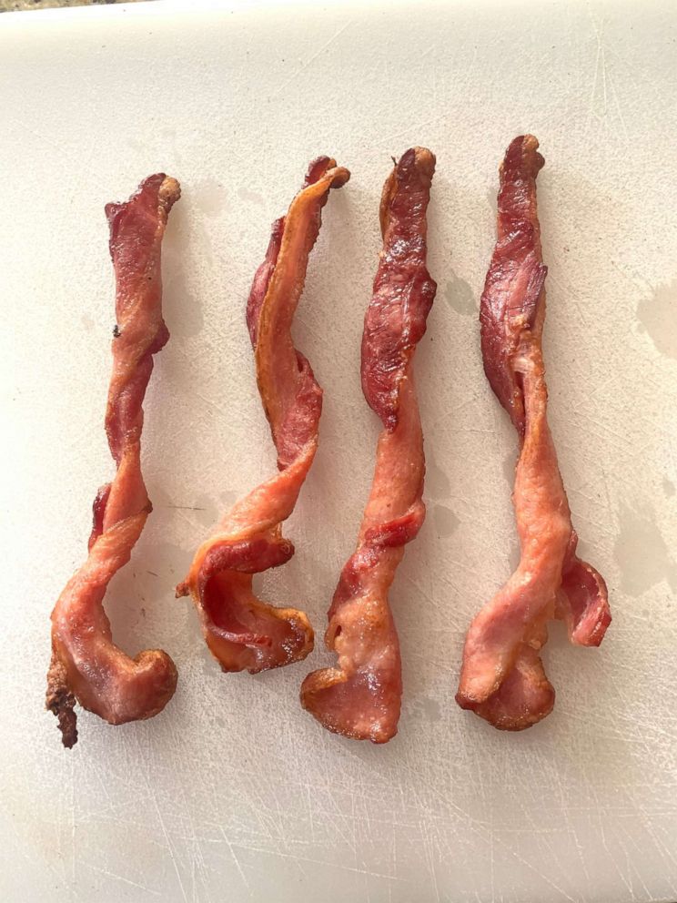 PHOTO: Finished bacon twists baked in the oven.