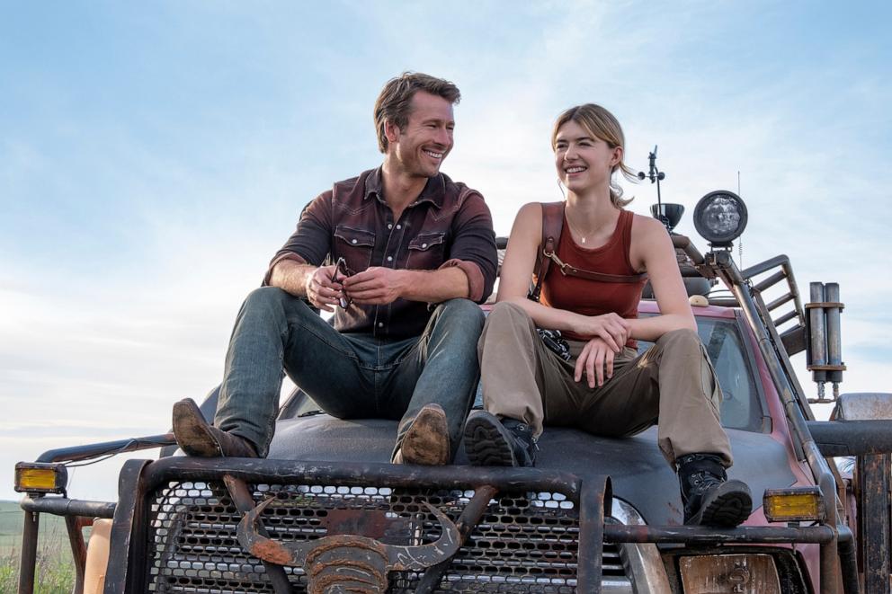 PHOTO: This image released by Universal Pictures shows Glen Powell, left, and Daisy Edgar-Jones in a scene from "Twisters." 