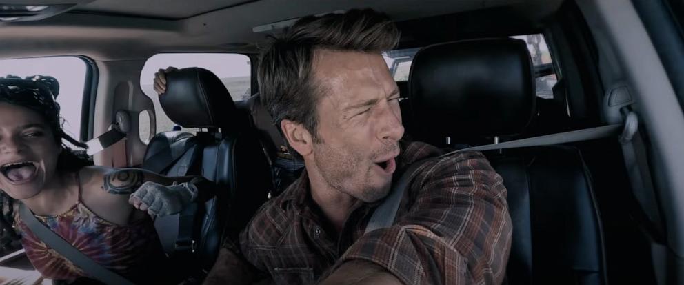 PHOTO: Glen Powell appear in this screengrab from the new trailer for "Twisters."