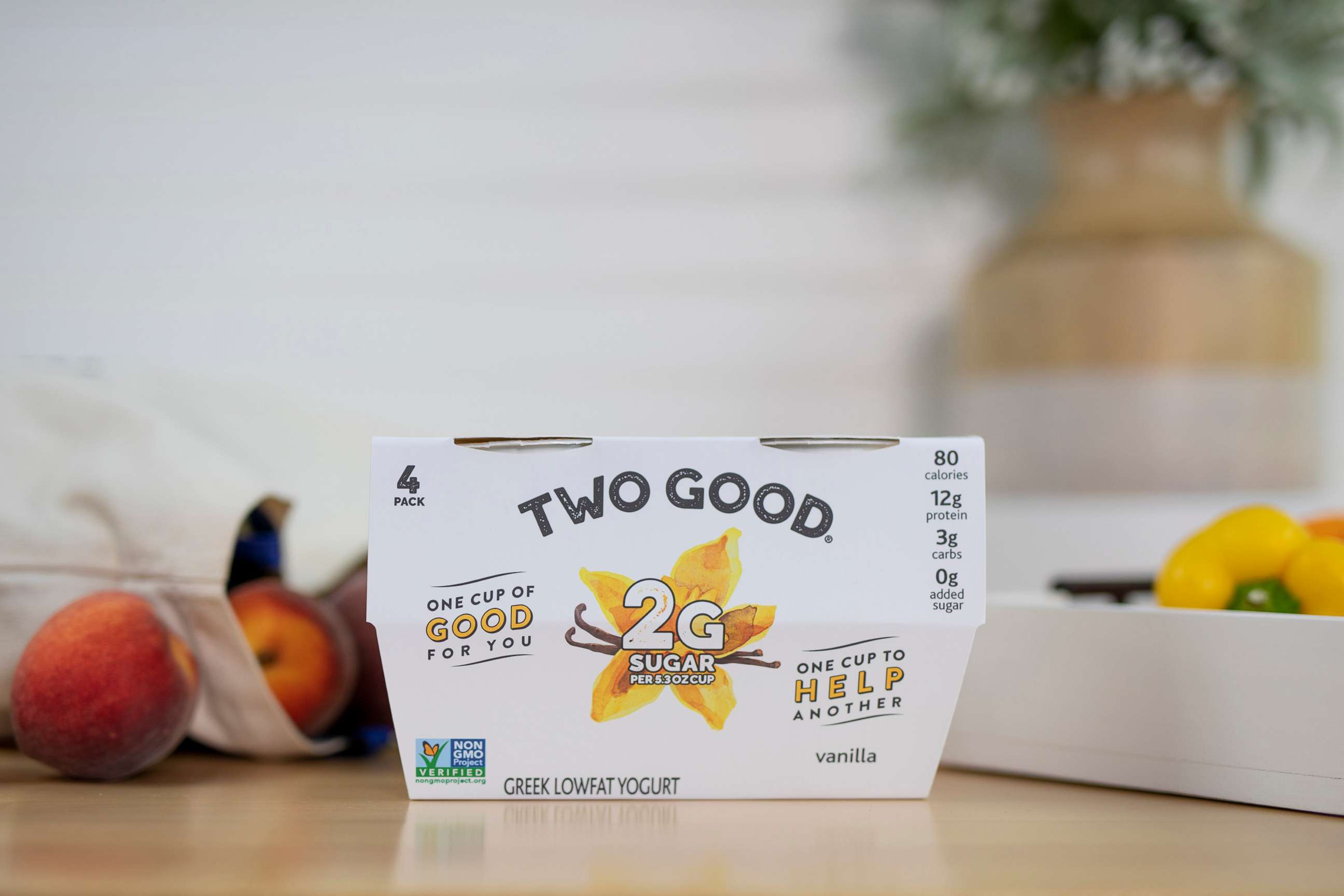 PHOTO: Two Good will provide an equal amount of food to people in need for every purchase of Two Good yogurt by consumers.