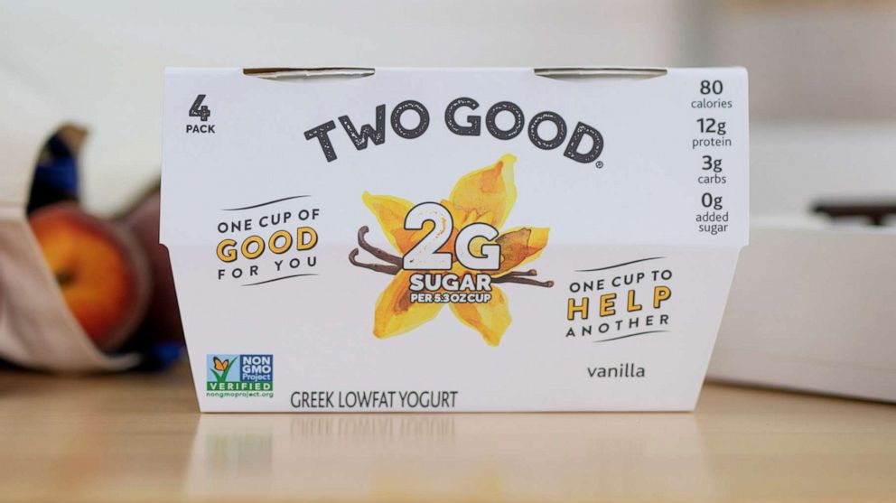 PHOTO: Two Good will provide an equal amount of food to people in need for every purchase of Two Good yogurt by consumers.