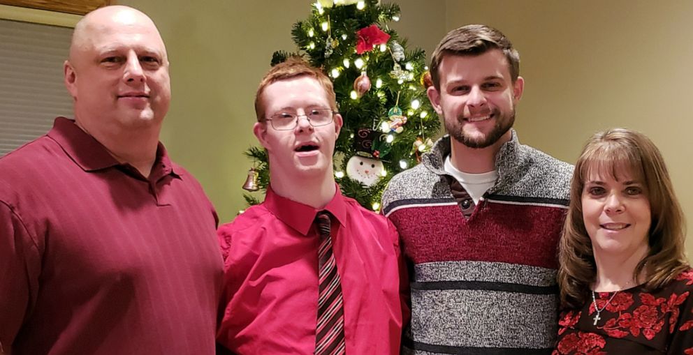 PHOTO: Tyler Krueger, 24, of Lake Orion, Michigan, is seen in an undated family photo with his mother Shelly Krueger, dad Buster Krueger and brother Derek Krueger.