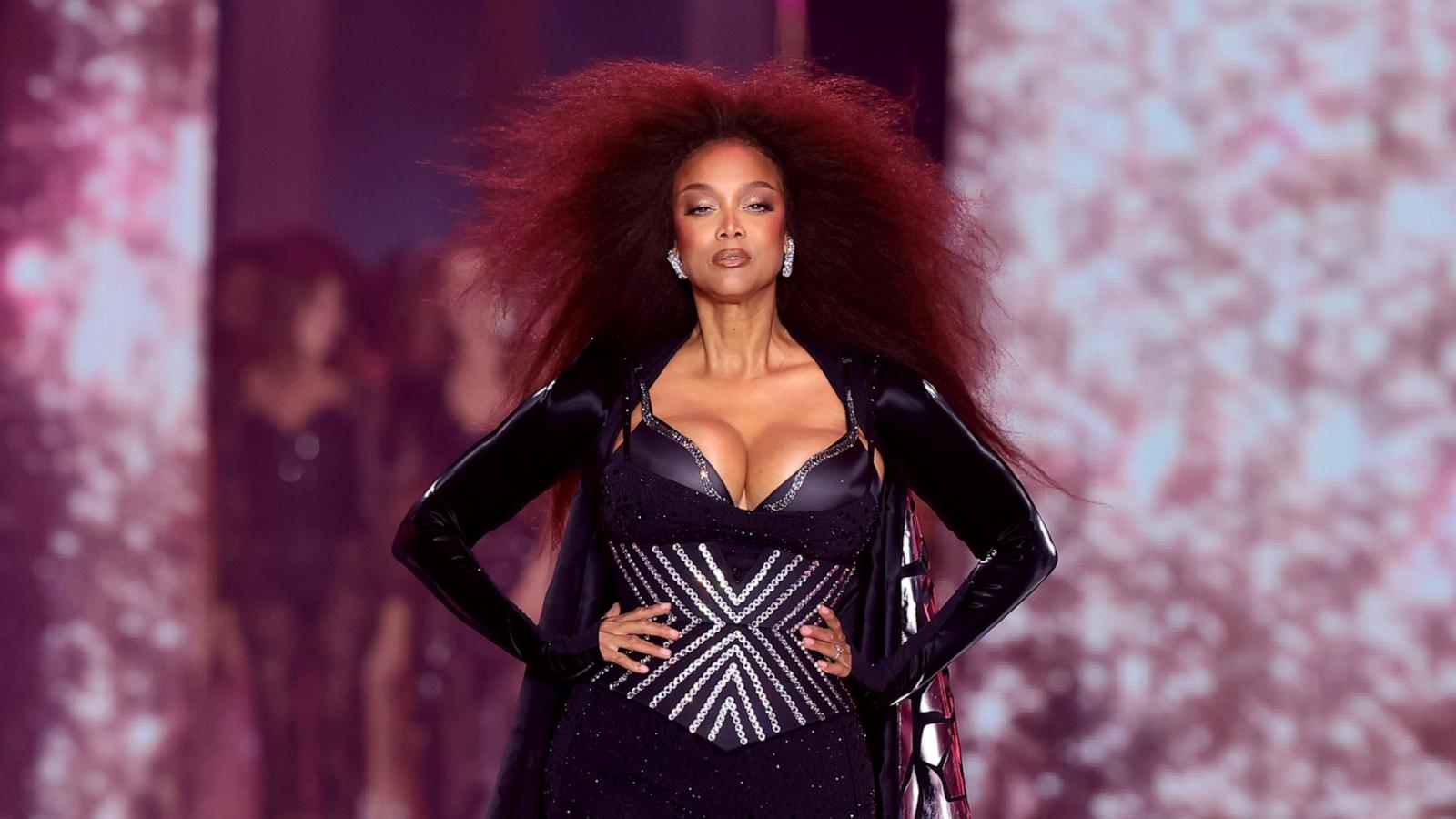 PHOTO: Tyra Banks walks the runway for the Victoria's Secret Fashion Show 2024 on Oct. 15, 2024 in New York City.