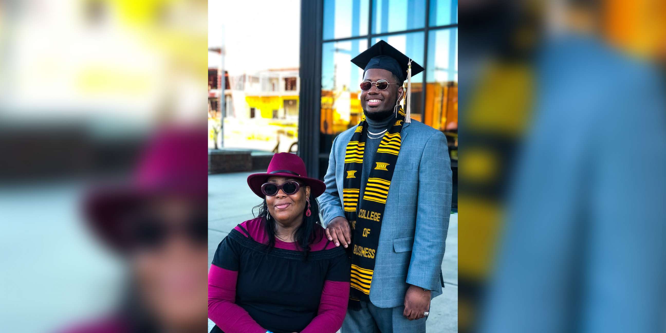 PHOTO: Tyra Muhammad, 46, and her son, Elijah, 22, both graduated from Grambling State University in November 2020.