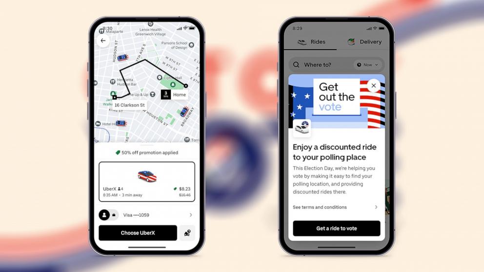 PHOTO: Uber is offering discounts for voters to get to the polls on Nov. 5.