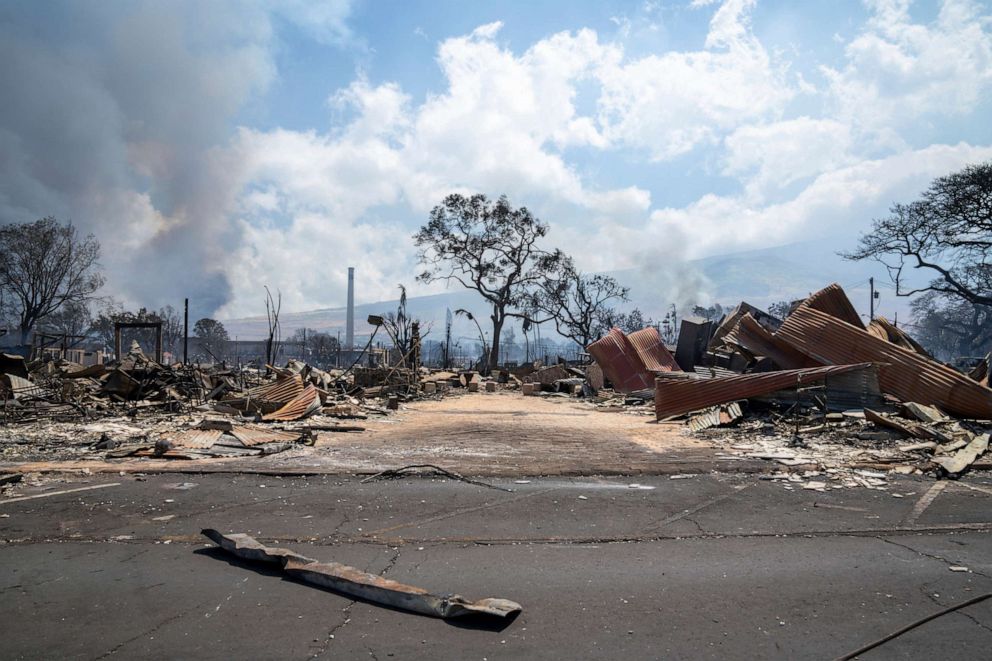 PHOTO: Wildfire wreckage is seen, Aug. 9, 2023, in Lahaina, Hawaii.