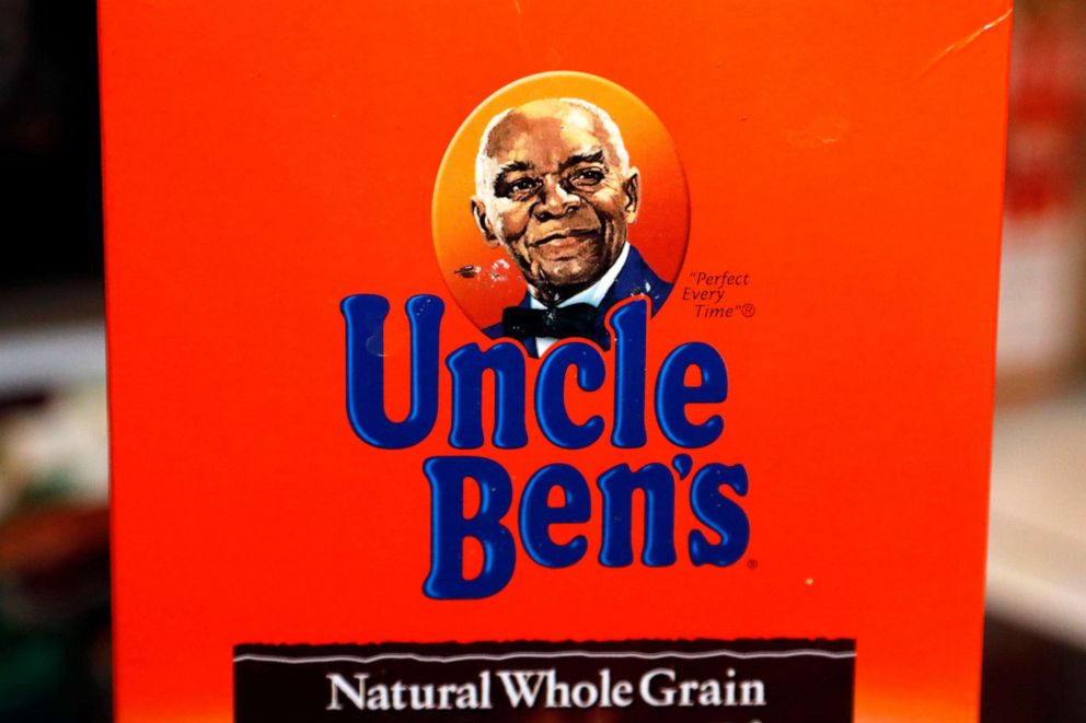 PHOTO: The portrait of "Uncle Ben's" is portrayed on a box of rice, June 18, 2020 in Jackson, Miss.