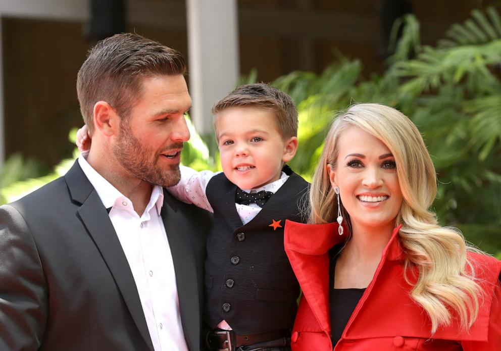 PHOTO: Carrie Underwood with her husband, Mike Fisher and their son, Isaiah Michael Fisher attend the ceremony honoring Carrie Underwood with a Star on The Hollywood Walk of Fam, Sept. 20, 2018, in Hollywood, Calif.