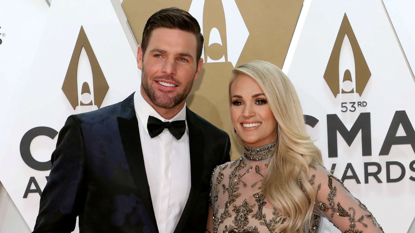 PHOTO: Mike Fisher and Carrie Underwood attend the 53nd annual CMA Awards at Bridgestone Arena, Nov. 13, 2019, in Nashville, Tennessee.