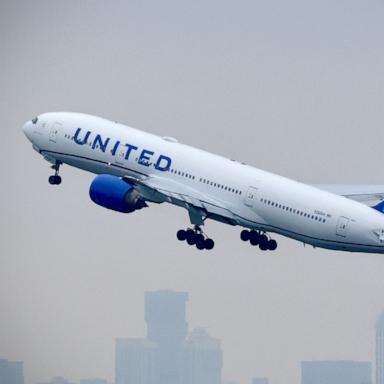 PHOTO: A United plane departs from Newark Liberty International Airport in Newark, New Jersey on May 7, 2025.