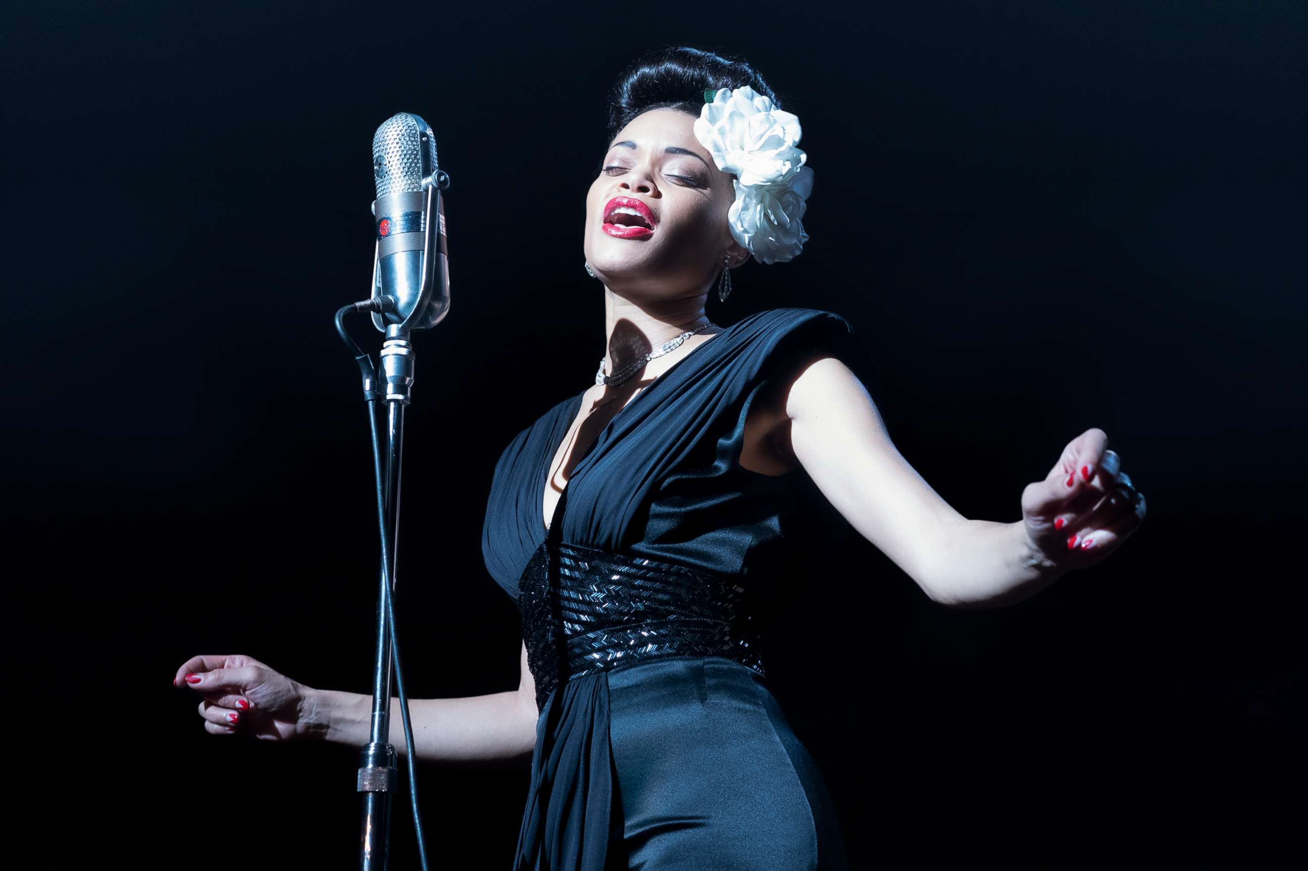 PHOTO: Andra Day stars in a scene from the 2021 film, "The United States vs. Billie Holiday."