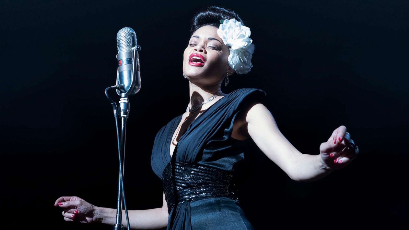 PHOTO: Andra Day stars in a scene from the 2021 film, "The United States vs. Billie Holiday."