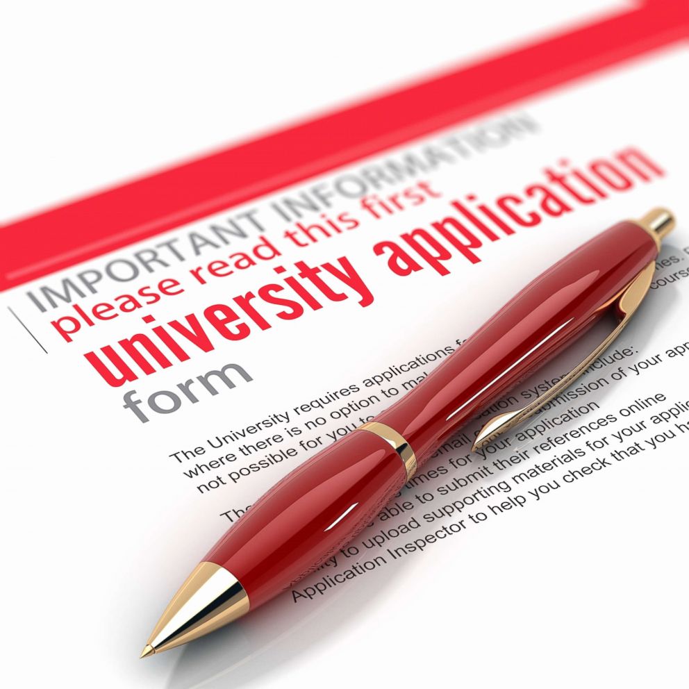 PHOTO: An undated photo illustration of a university application form. 