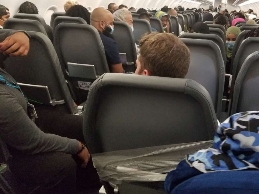 PHOTO: Frontier flight attendants had to tape a man to his seat after authorities said he allegedly groped the breasts of two flight attendants and punched a third.