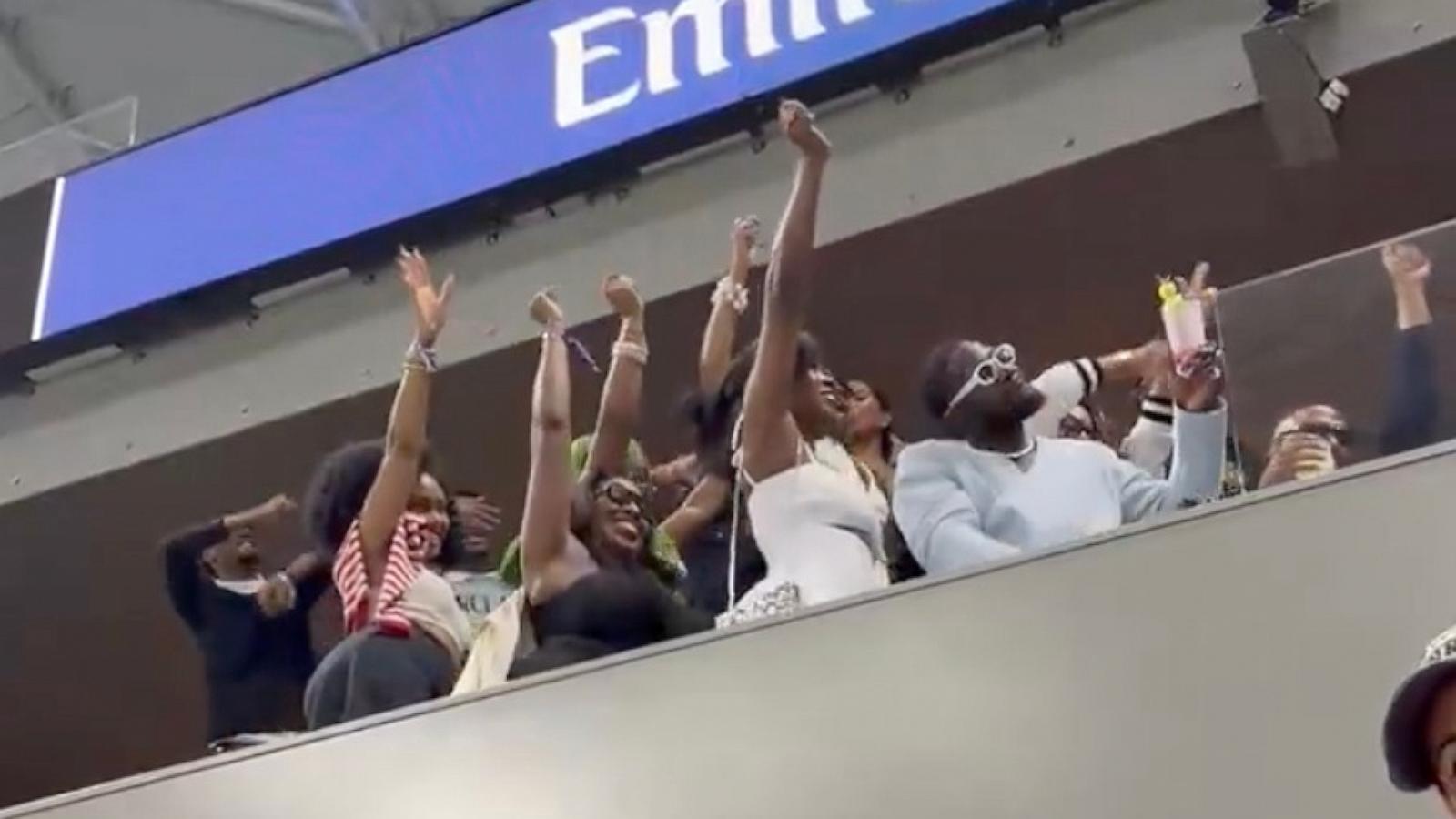 PHOTO: Fans capture content during a match at the 2026 US Open in New York.